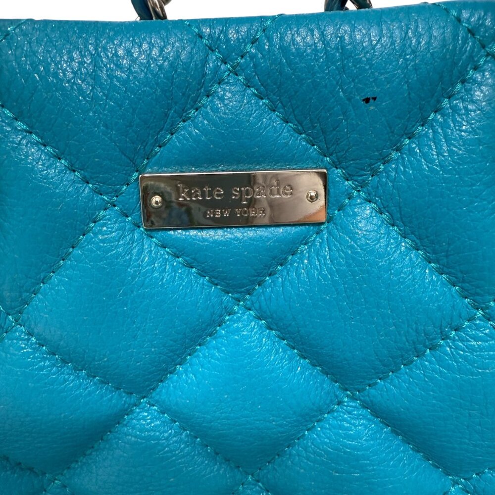 Kate Spade Gold Coast Small Maryanne Quilted Mid Teal Leather bag - Picture 12 of 16